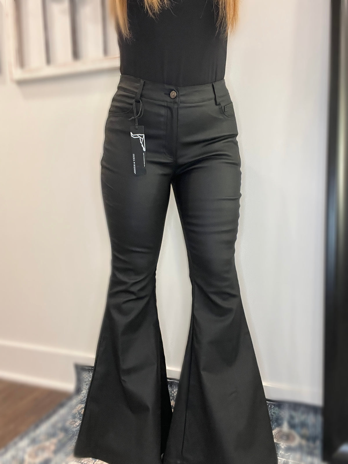 Out & About Black Faux Leather Flares